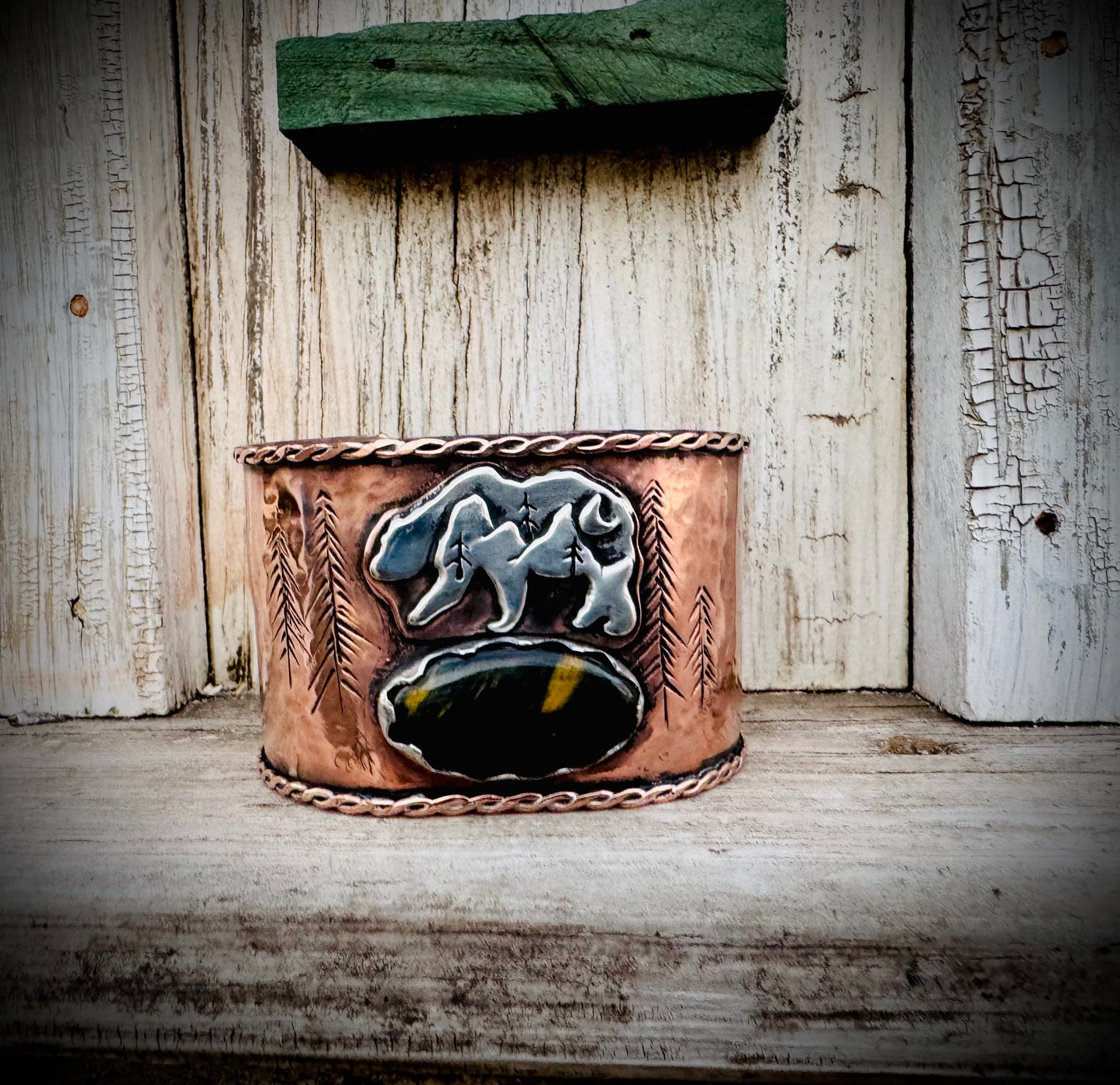 Rustic Copper Bear Cuff