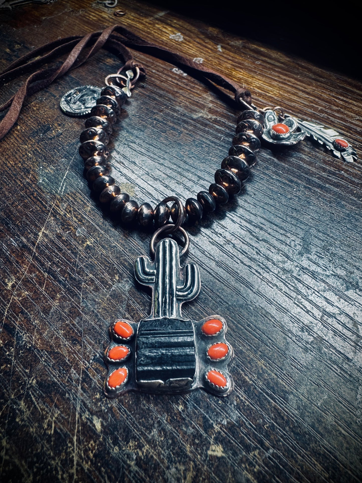 Cactus Necklace with Copper Beads