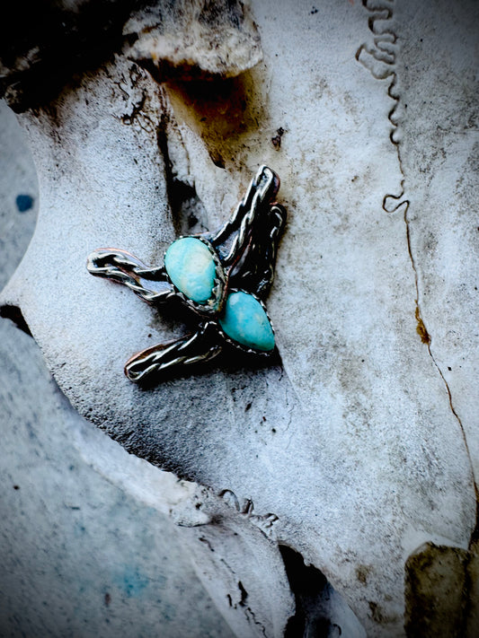 Turquoise Steer Earrings