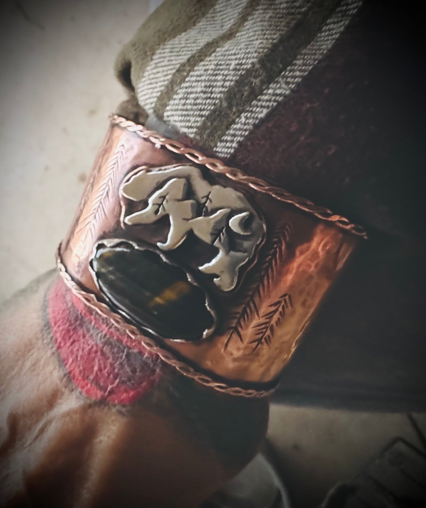 Rustic Copper Bear Cuff