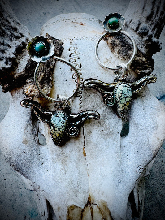 Hubei and Kingsman Turquoise Steer Earrings
