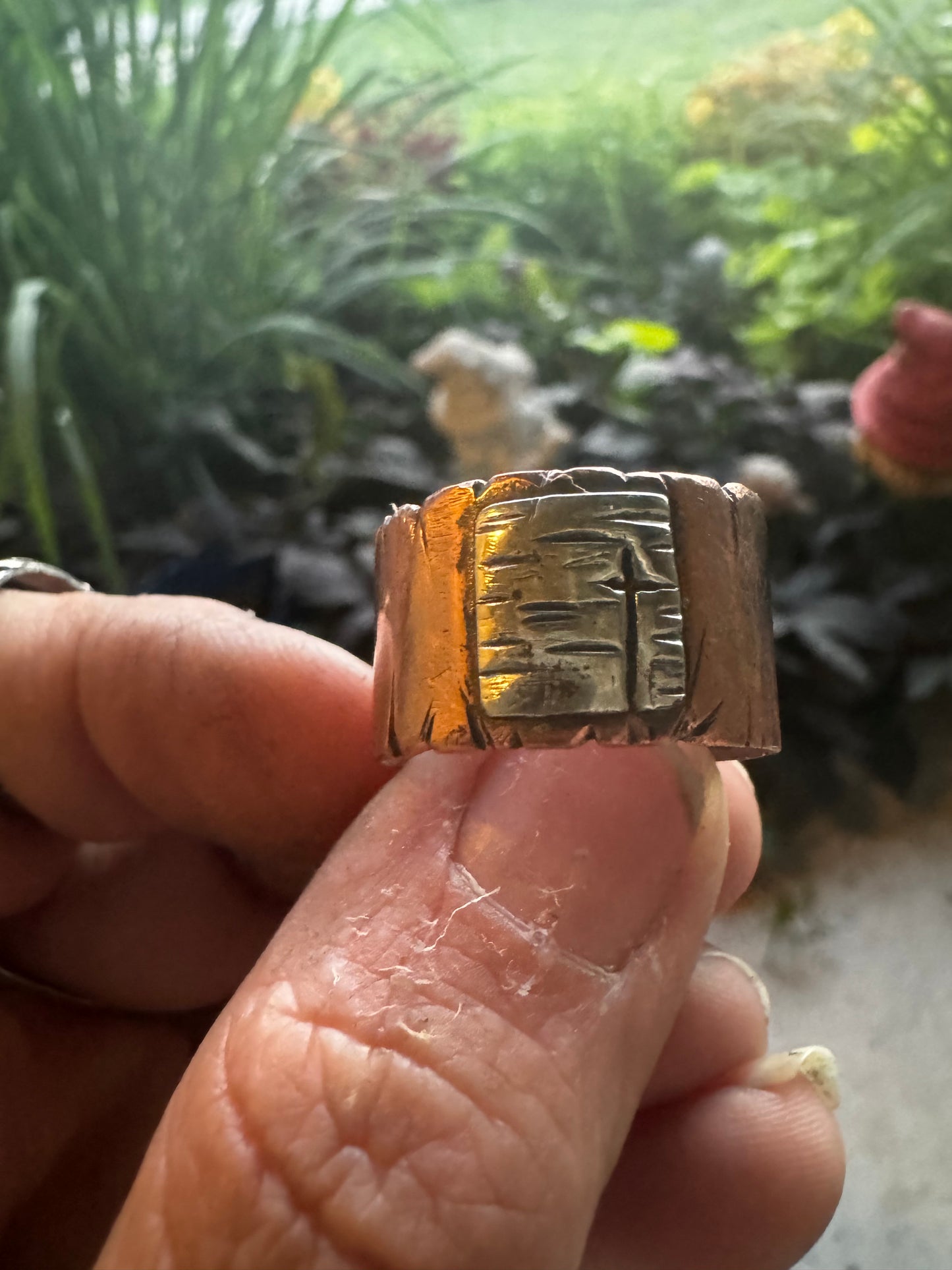 Copper Cross Ring