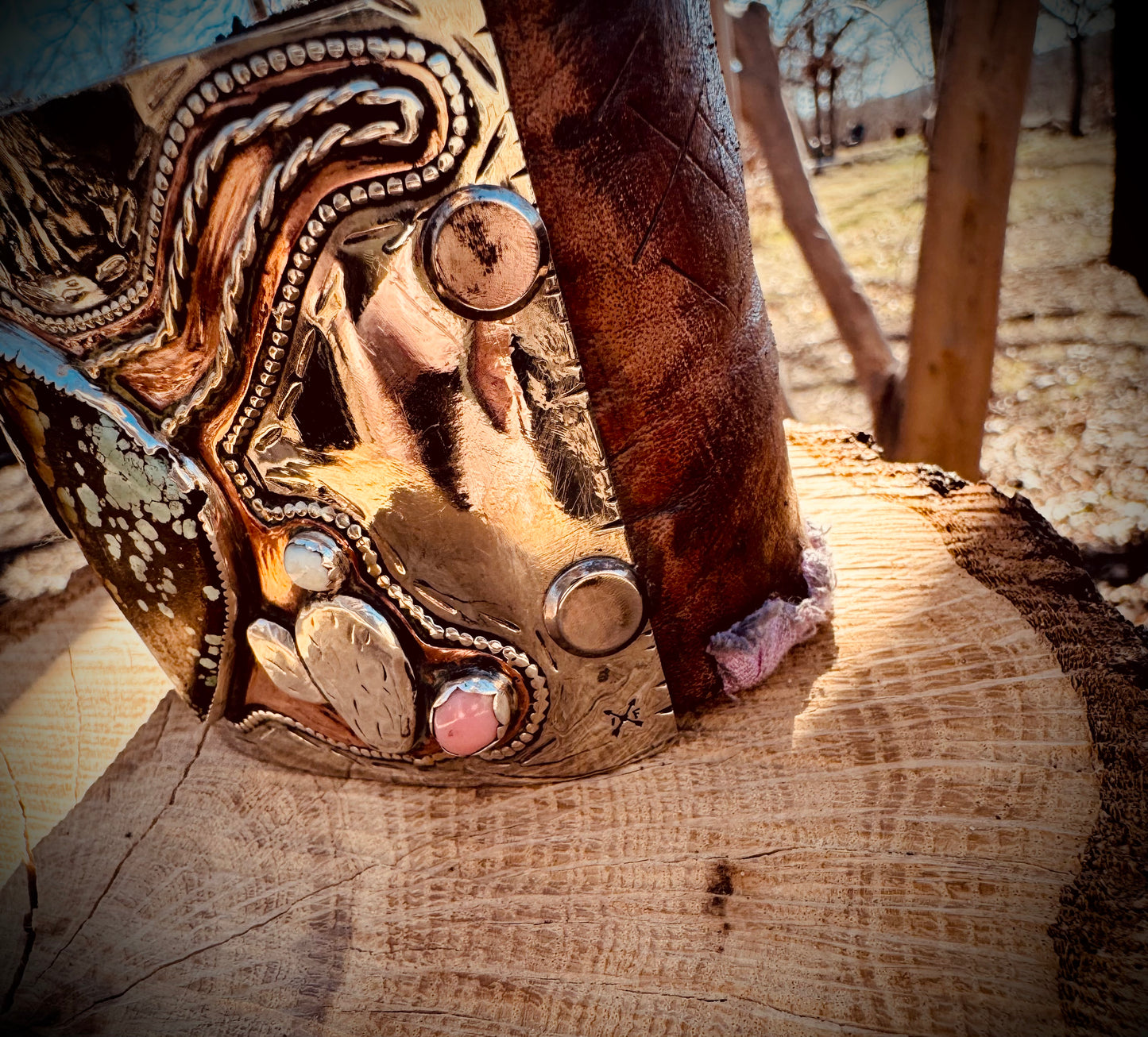 Leather Longhorn Cuff